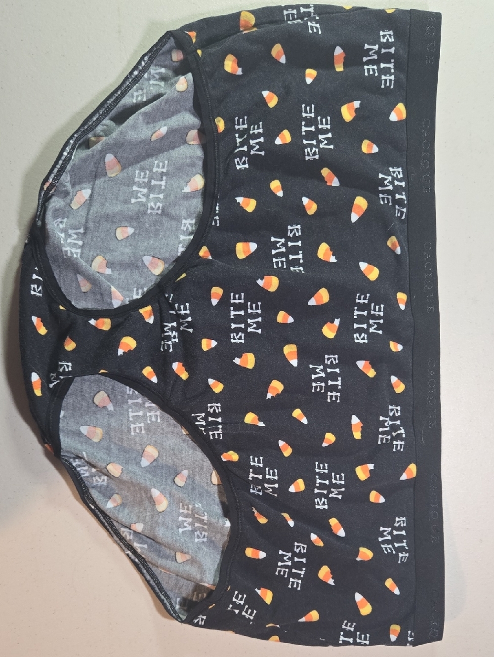 Black Candy Corn Print Panties - "Bite Me"